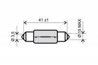 Polttimo, putkilo, 12V 18W, kirkas