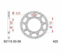 Hammasratas, taka, Fantic 50 -17, 58H