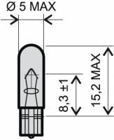 Polttimo, T5, 12V 2.3W, kirkas