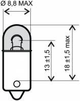 Polttimo, BA9S, 6V 2W, kirkas