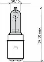 Polttimo, BA20D halogen, 12V 35/35W, sininen