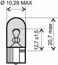 Polttimo, T10, 6V 3W, kirkas