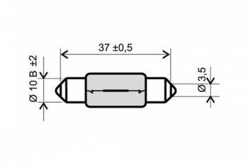 Polttimo, putkilo, 12V 10W, kirkas