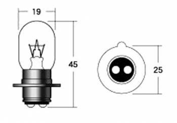 Polttimo, P15D-25-1, 12V 15W, kirkas