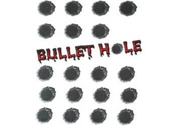 Tarra, normaali, 14x16cm, Bullet Hole