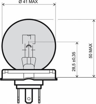 Polttimo, P45T, 12V 45/40W, kirkas