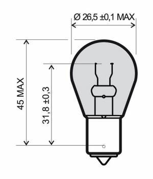 Polttimo, BA15S, 6V 15W, kirkas