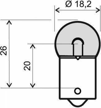 Polttimo, BA15S, 12V 5W, kirkas