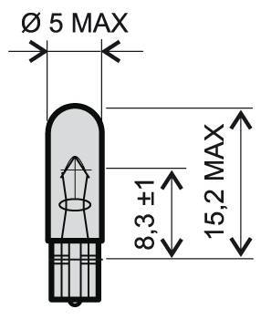 Polttimo, T5, 12V 1.2W, kirkas