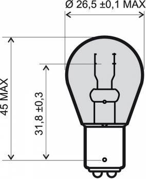 Polttimo, BAY15D, 12V 21/5W, kirkas