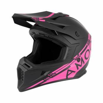 AMOQ Meteor V2 -crossikypärä, mattamusta/pinkki