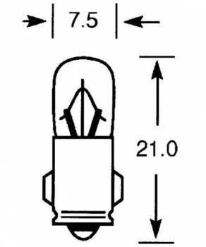 Polttimo, BA7S, 12V 2W, kirkas