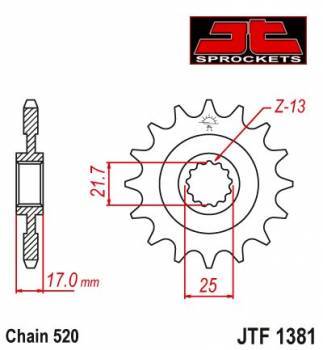 JT -hammasratas, etu, JTF 1381.15