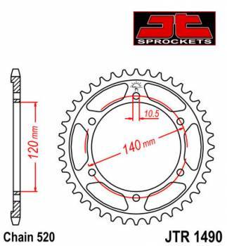 JT -hammasratas, taka, JTR 1490.42