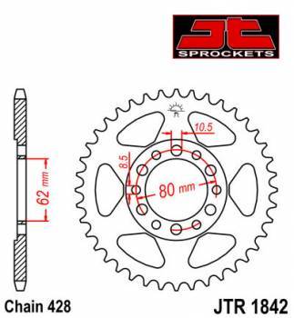 JT -hammasratas, taka, JTR 1842.50