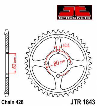 JT -hammasratas, taka, JTR 1843.54