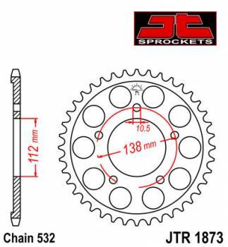 JT -hammasratas, taka, JTR 1873.48