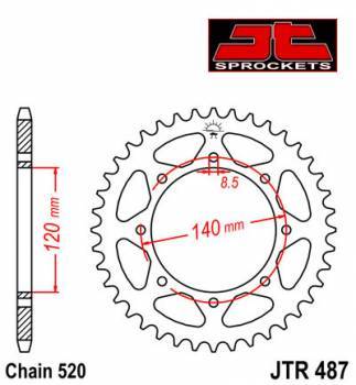 JT -hammasratas, taka, JTR 487.43