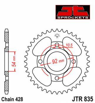 JT -hammasratas, taka, JTR 835.49