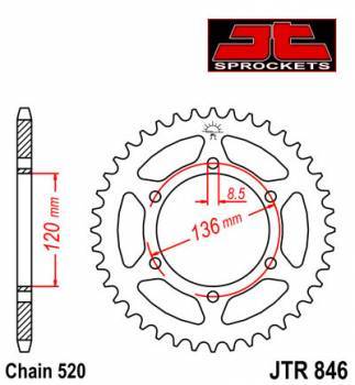 JT -hammasratas, taka, JTR 846.45