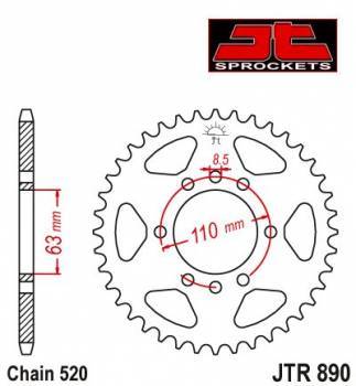 JT -hammasratas, taka, JTR 890.45