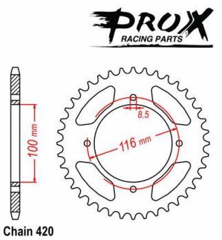 ProX -hammasratas, taka, alu 07.RA41086-50