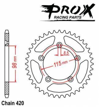 ProX -hammasratas, taka, alu 07.RA60097-49