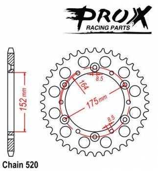 ProX -hammasratas, taka, alu 07.RA22080-51